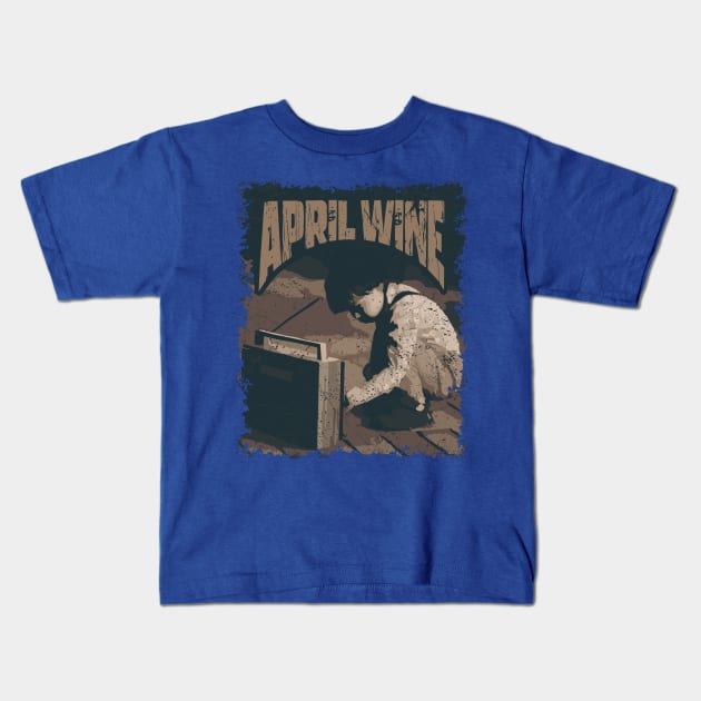 April Wine Vintage Radio Kids T-Shirt by K.P.L.D.S.G.N